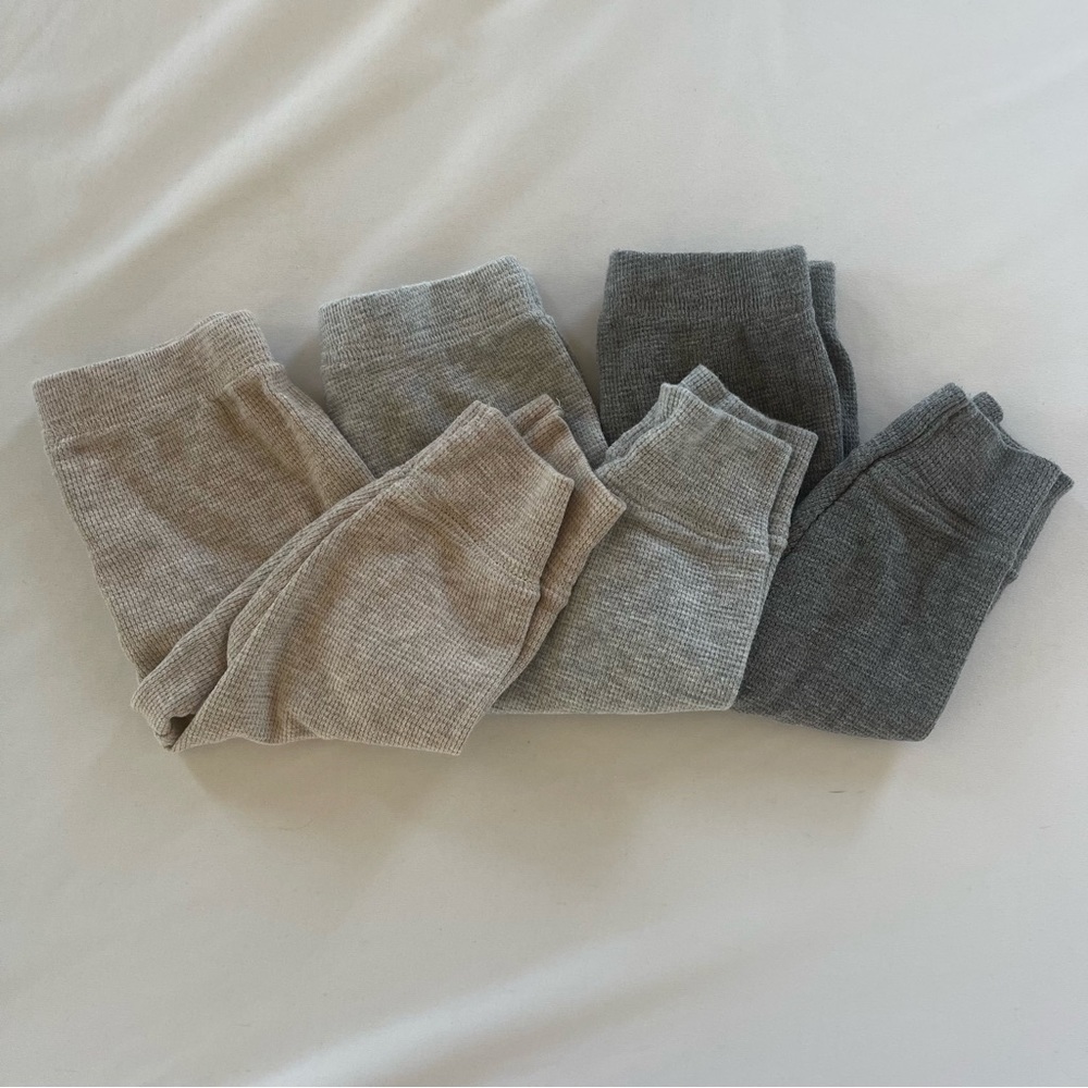 Baby Boys neutral waffle joggers set
